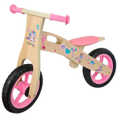 Bicicleta Aprendizaje Equilibrio Madera Rosado Niña - LhuaStore