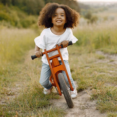 Bicicleta Aprendizaje Equilibrio Madera Rosado Niña - LhuaStore