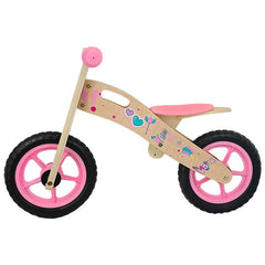 Bicicleta Aprendizaje Equilibrio Madera Rosado Niña - LhuaStore
