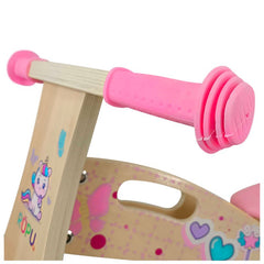Bicicleta Aprendizaje Equilibrio Madera Rosado Niña - LhuaStore