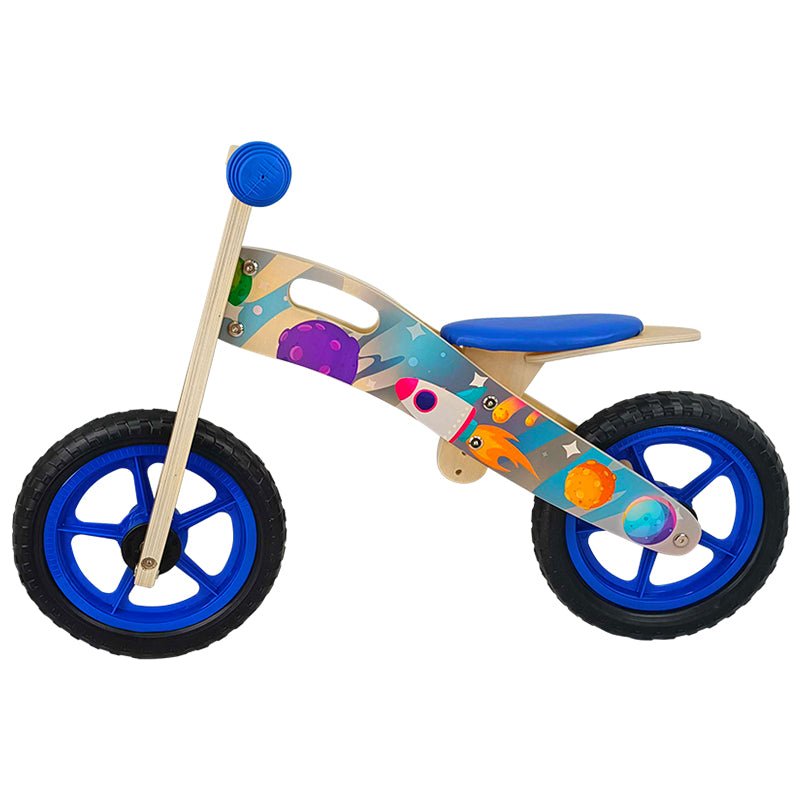 Bicicleta De Aprendizaje Equilibrio Madera Azul Niño - LhuaStore