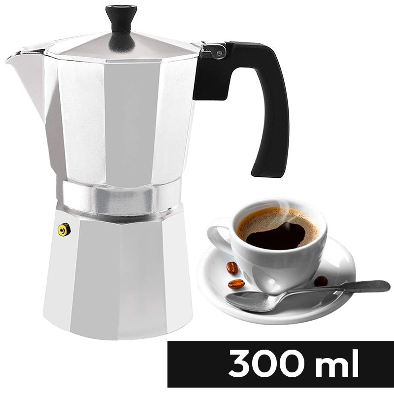 Cafetera Italiana 300ml 6 Tazas Espresso Acero Inoxidable - LhuaStore