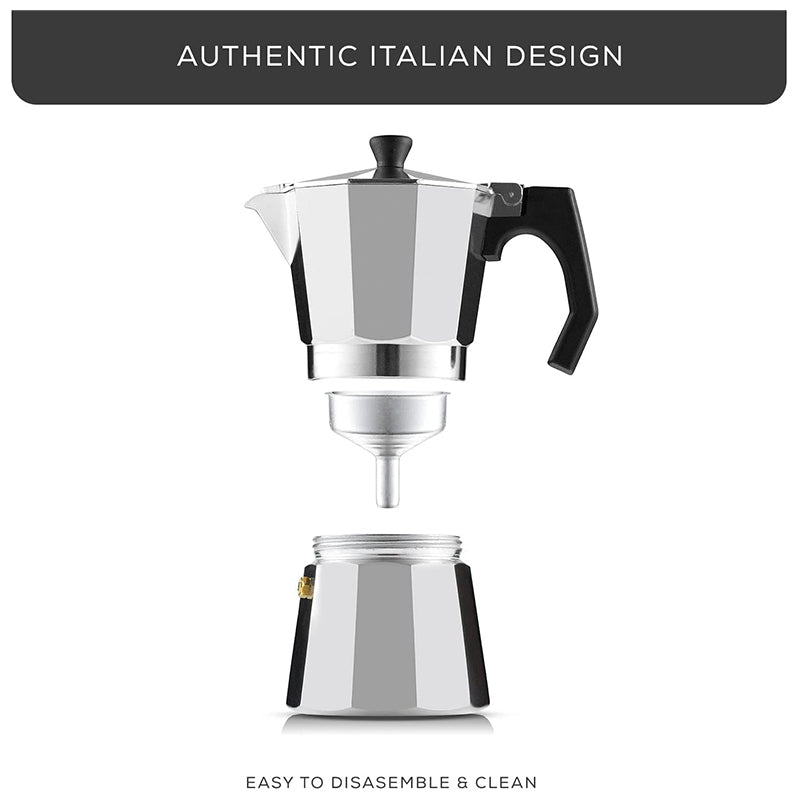 Cafetera Italiana 450ml 9 Tazas Espresso Acero Inoxidable - LhuaStore