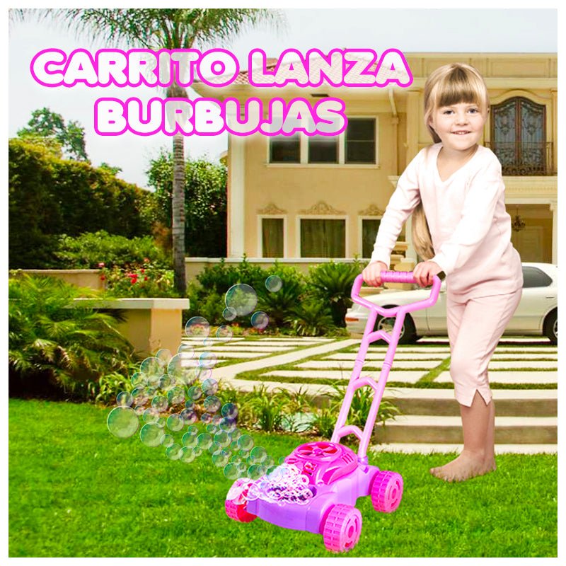 Carrito Caminador Lanza Burbujas Niña Rosado Juguete Musical - LhuaStore