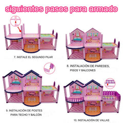 Casa De Muñecas Infantil Niñas 60x22x38Cm Pony Juguete - LhuaStore