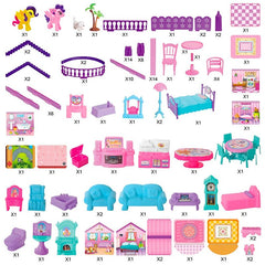 Casa De Muñecas Infantil Niñas 60x22x38Cm Pony Juguete - LhuaStore