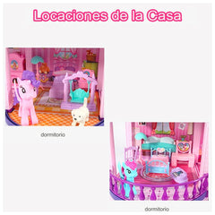 Casa De Muñecas Infantil Niñas 60x22x38Cm Pony Juguete - LhuaStore
