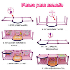 Casa De Muñecas Infantil Niñas 60x22x38Cm Pony Juguete - LhuaStore