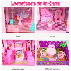 Casa De Muñecas Infantil Niñas 60x22x38Cm Pony Juguete - LhuaStore