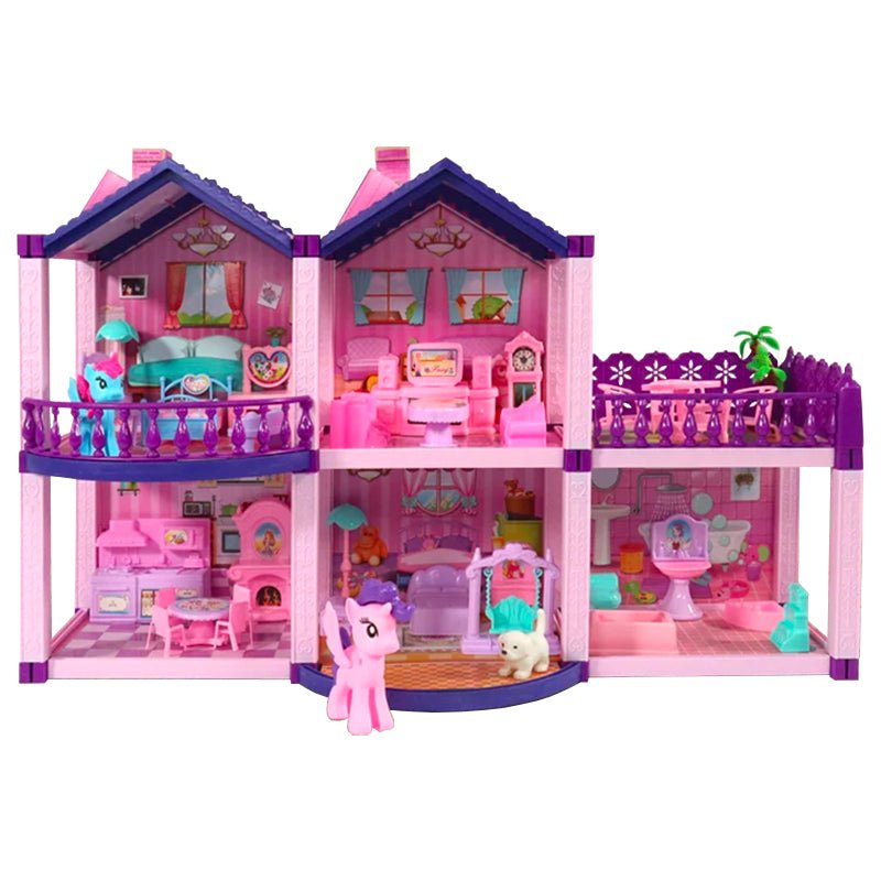 Casa De Muñecas Infantil Niñas 60x22x38Cm Pony Juguete - LhuaStore