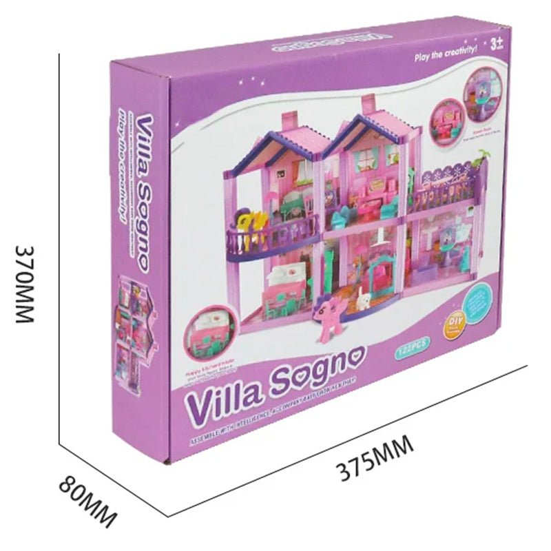 Casa De Muñecas Infantil Niñas 60x22x38Cm Pony Juguete - LhuaStore