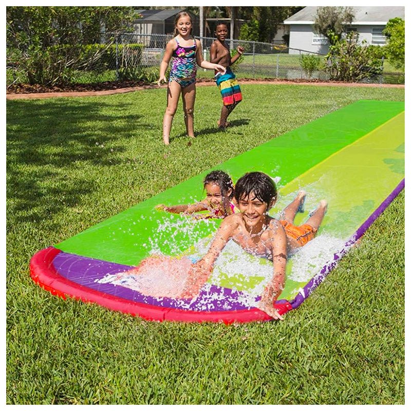 Deslizador Tobogan Doble Resbalin Acuático 480cm Niños Verde - LhuaStore