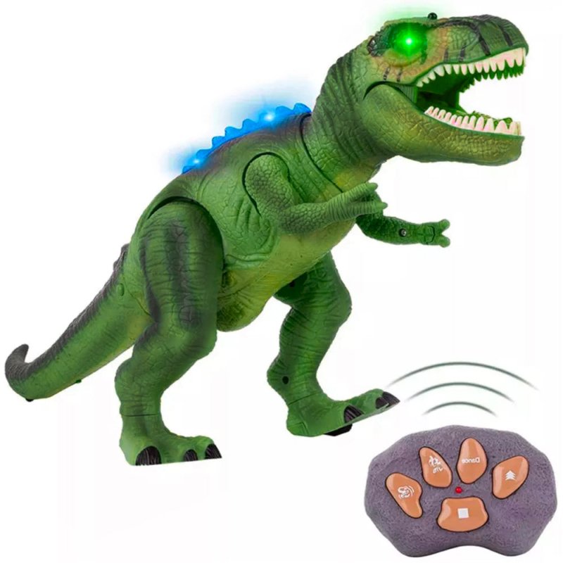 Dinosaurio T-rex Verde Control Remoto Luces Led Y Sonidos Niños - Lhua Store
