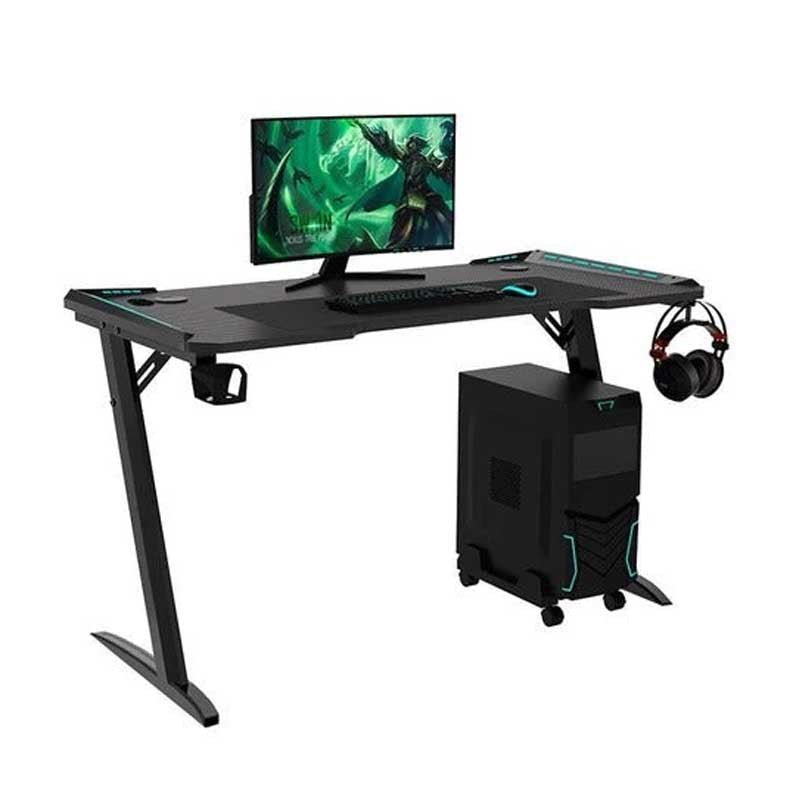 Escritorio Mesa Gamer Z2 Con Luces Rgb 120x60cm Negro - LhuaStore