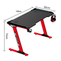 Escritorio Mesa Gamer Z5 Con Luces Rgb 120x60cm Rojo - LhuaStore