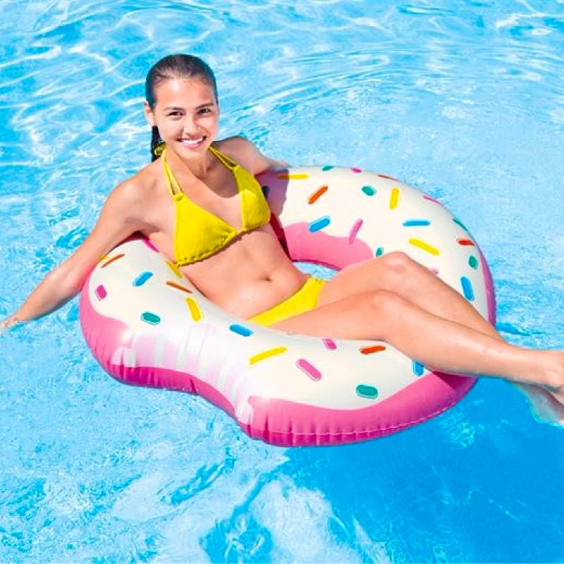 Flotador Inflable Donut Frutilla Arcoiris Intex 56265 - LhuaStore
