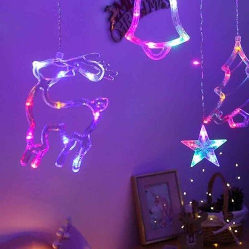 Guirnalda Cascada Reno Multicolor 138 Led 3mts Navidad - Lhua Store