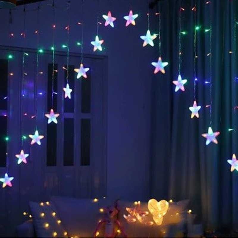 Guirnalda Estrellas Cascada Multicolor 16 Estrellas Navidad - LhuaStore