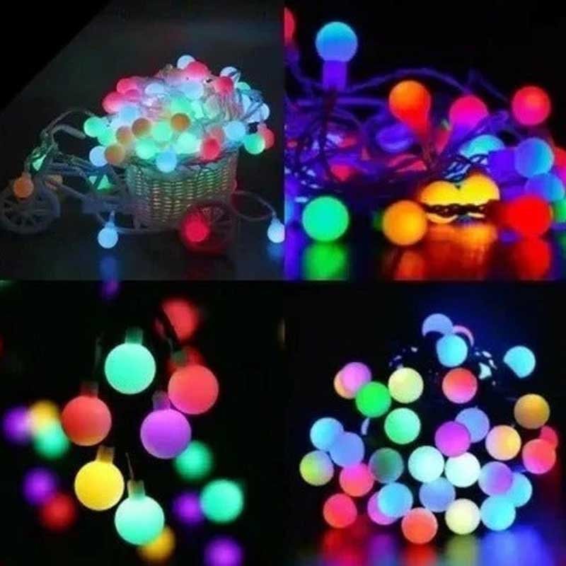 Guirnalda Solar Esfera Bolita 5 Metros 50 Led Luz Multicolor - Lhua Store