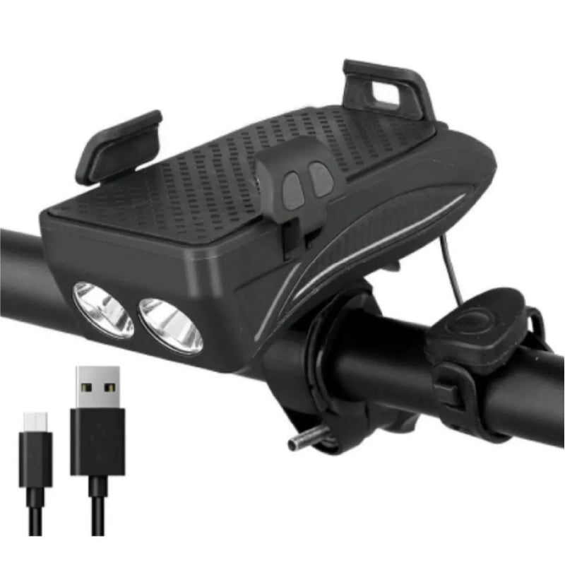 Luz Bicicleta Led Delantera Bocina Powerbank Porta Telefono - LhuaStore