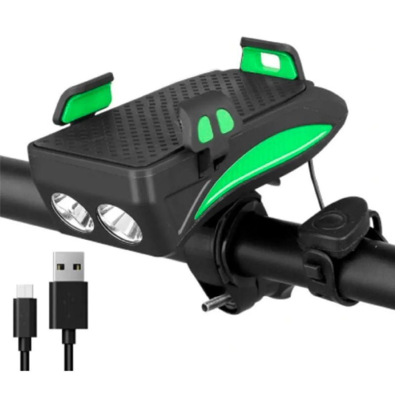 Luz Bicicleta Led Delantera Bocina Powerbank Porta Telefono - LhuaStore