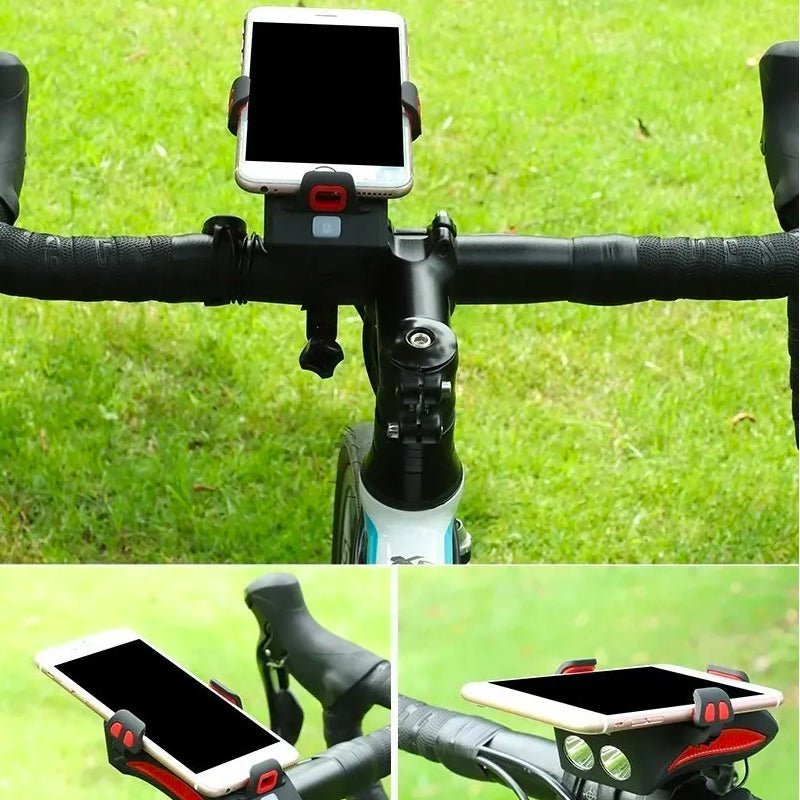Luz Bicicleta Leds Porta Celular Bocina Y Cargador