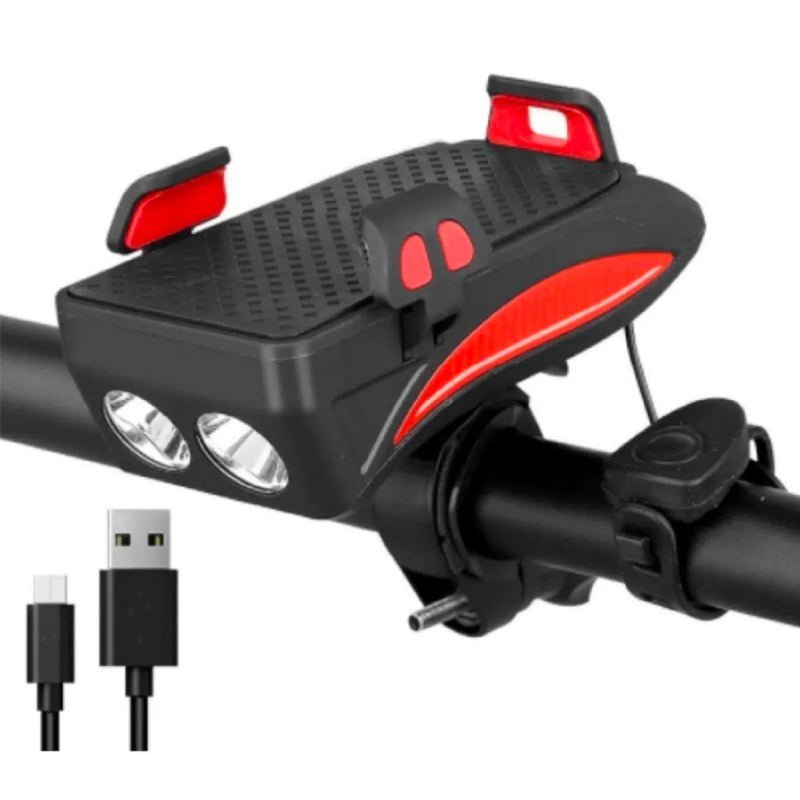 Luz Bicicleta Led Delantera Bocina Powerbank Porta Telefono - LhuaStore