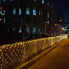 Malla 96 Luces Led 1.5x1.5m Cálido Cortina Cenefa Deco Navidad - LhuaStore