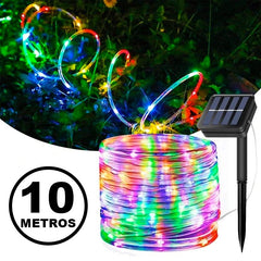 Manguera Led Solar 100 Led 10 Metros Multicolor Navidad - LhuaStore