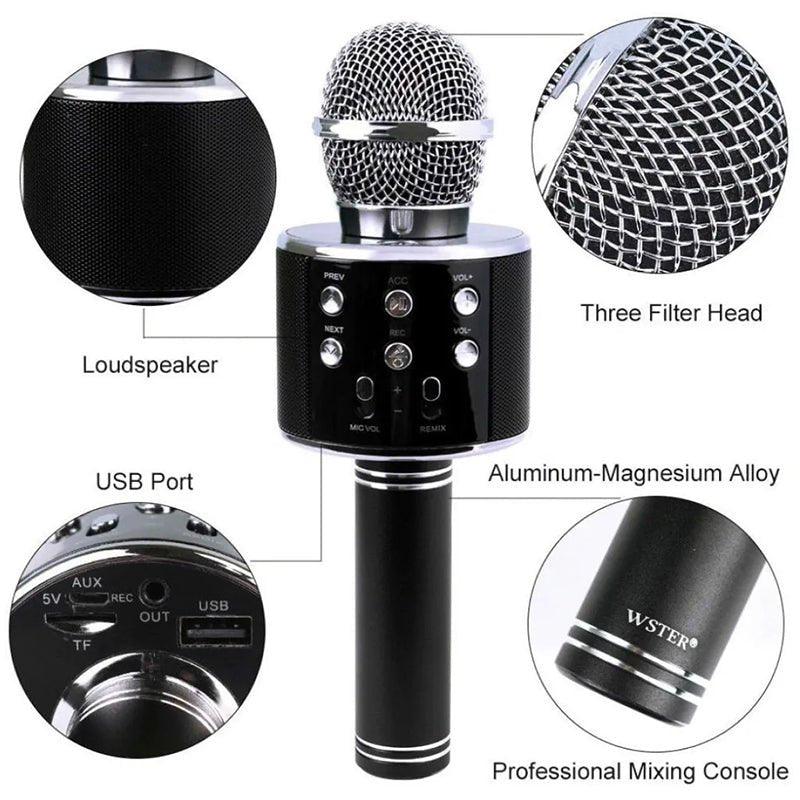 Micrófono de Karaoke para niños Cantando, micrófono Bluetooth