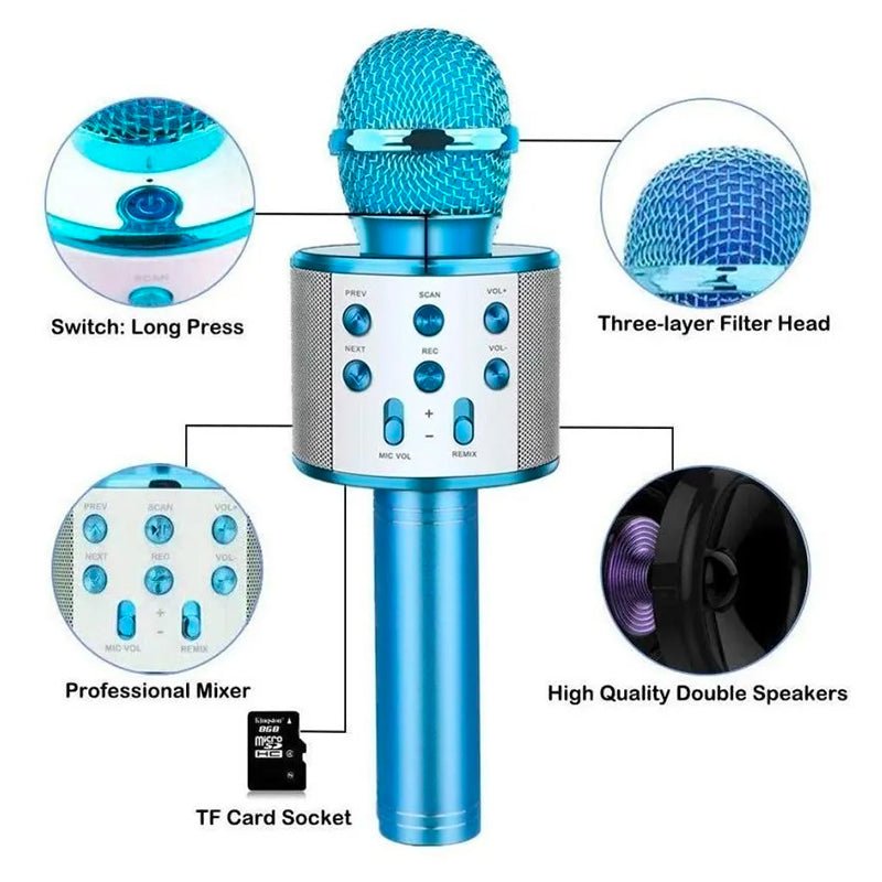 Microfono Karaoke Bluetooth Inalambrico Parlante - LhuaStore