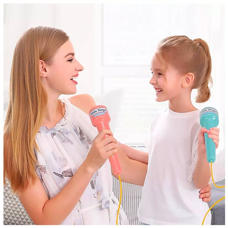 Microfono Pedestal Karaoke Niñas Rosado Con Luces De Fiesta Juguete - LhuaStore