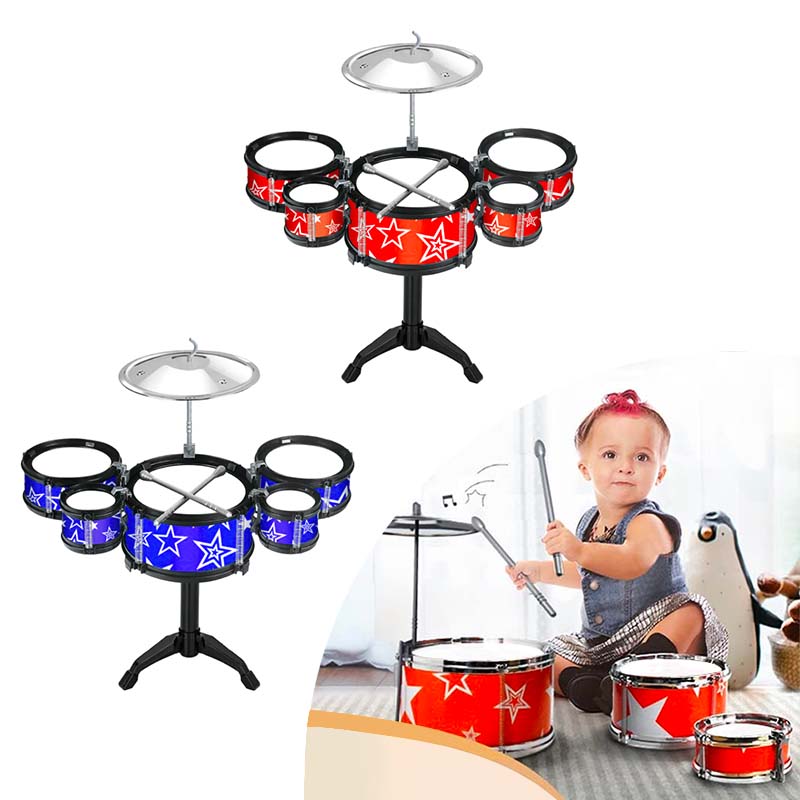 Mini Batería Musical Juguete Infantil 7 Pcs Jazz Drum Niños Azul - Lhua Store