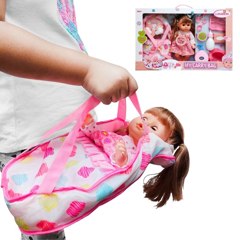 Muñeca Bebé De Plástico My Carry Bag Lunabebe Niñas Juguete - LhuaStore