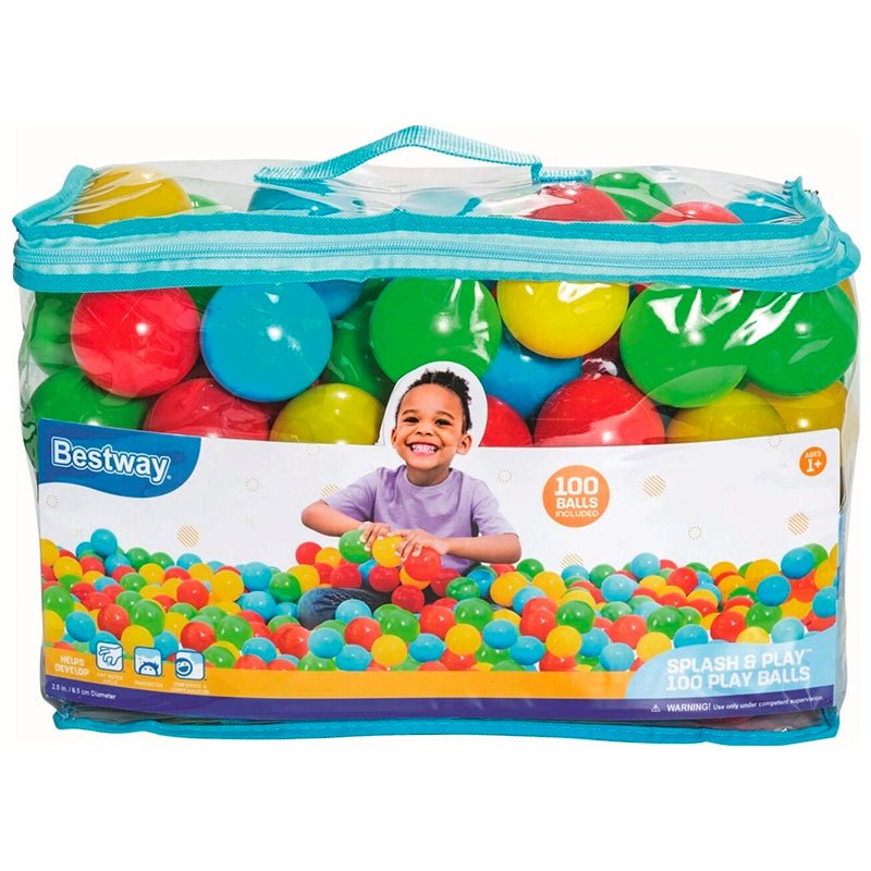 100 Bolas De Plástico Surtidas De Colores Bestway 52027 - Juguetilandia