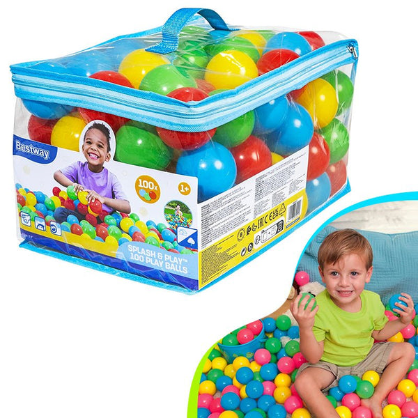 100 Bolas De Plástico Surtidas De Colores Bestway 52027 - Juguetilandia