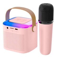 Parlante Bluetooth Karaoke Portatil RGB con Microfono Rosado - Lhua Store