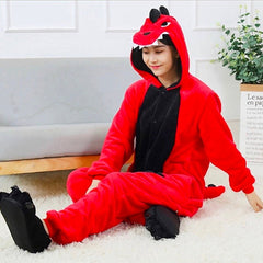 Pijama Dinosaurio Rojo Enterizo Kigurumi Adulto - LhuaStore