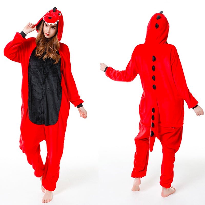 Pijama Dinosaurio Rojo Enterizo Kigurumi Adulto - LhuaStore