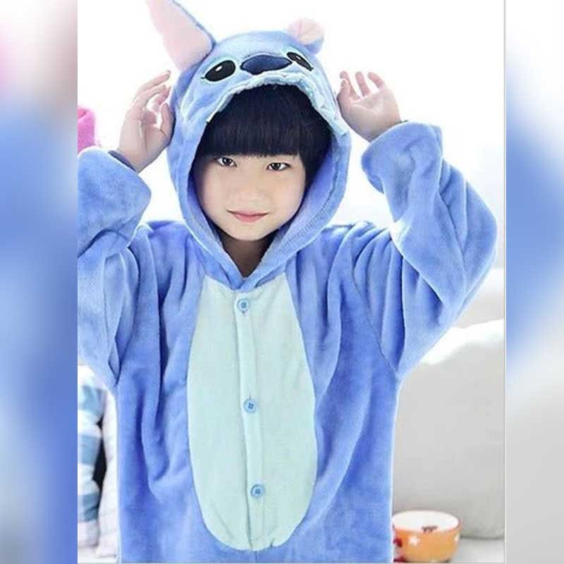 Pijama Stich Rosado Enterizo Kigurumi 3-12 Años Plush - LhuaStore