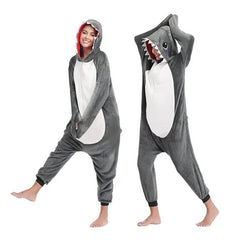 Pijama Tiburon Gris Enterizo Kigurumi 3 - 12 Años - Lhua Store