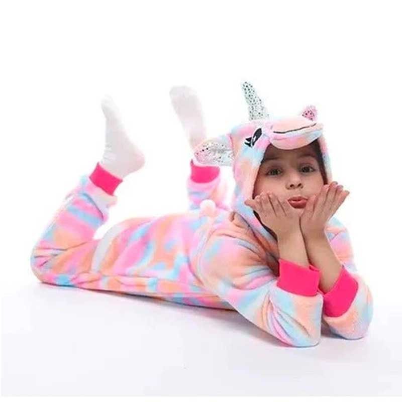 Pijama Unicornio Aquarela Pastel 3-12 Años Plush Enterizo - LhuaStore