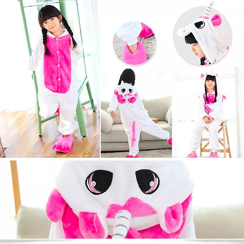 Pijama Unicornio Blanco Kigurumi 3-12 Años Enterizo Polar - LhuaStore