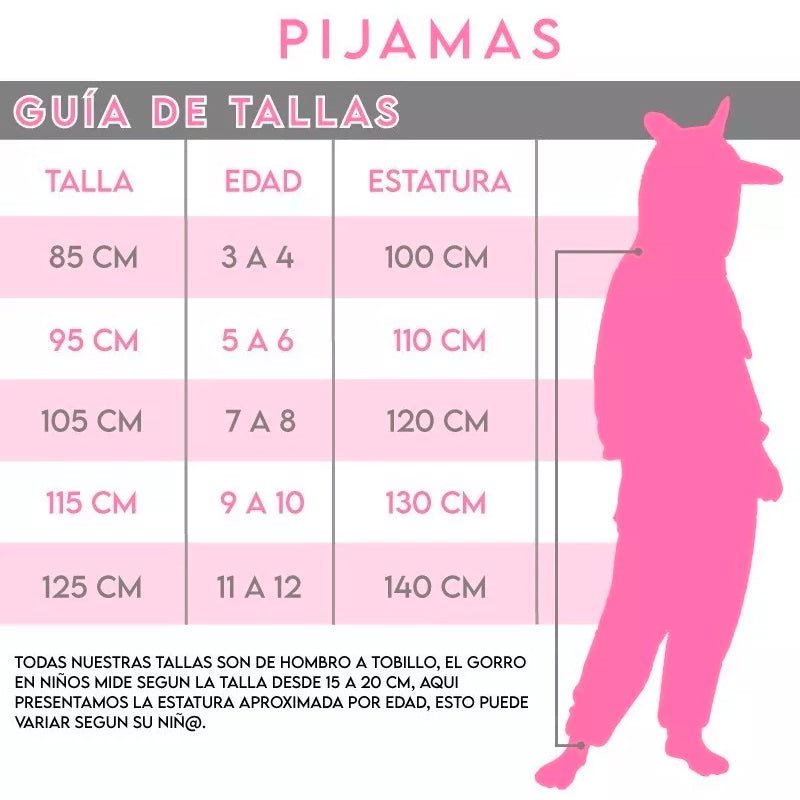 Guía de tallas - Pijamas Neutral