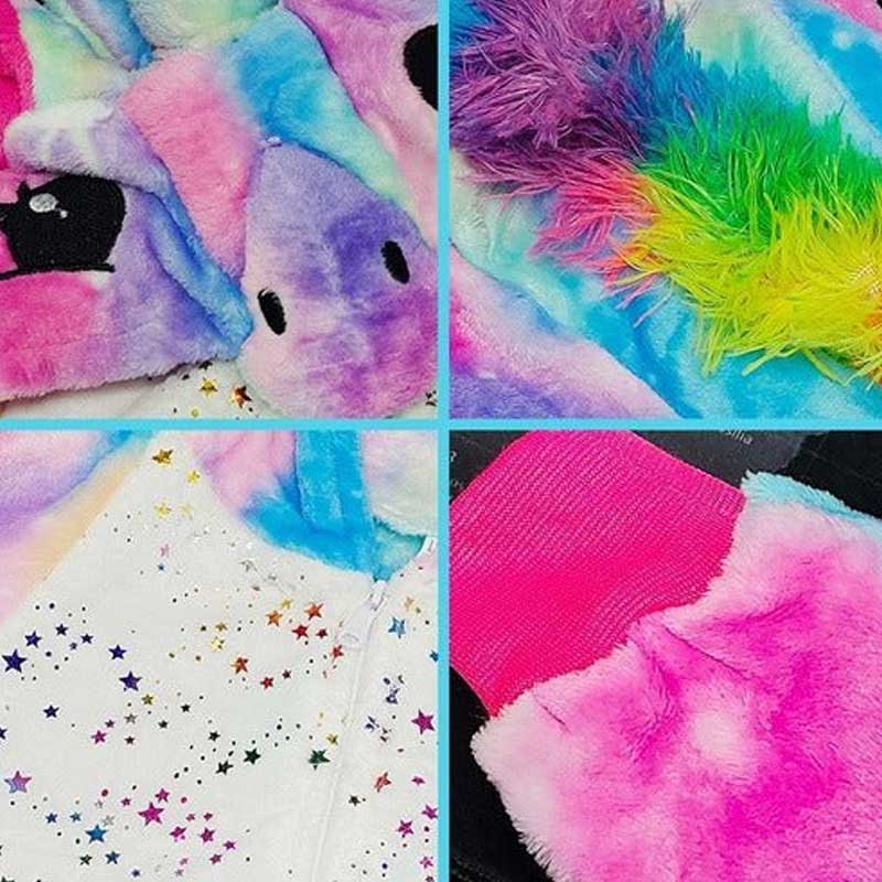 Pijama Unicornio Multicolor Glitter Kigurumi 3-12 Años Plush - LhuaStore