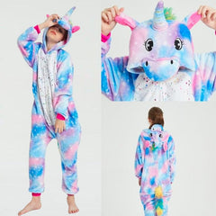 Pijama Unicornio Universo Multicolor Kigurumi 3-12 Años Plush - LhuaStore