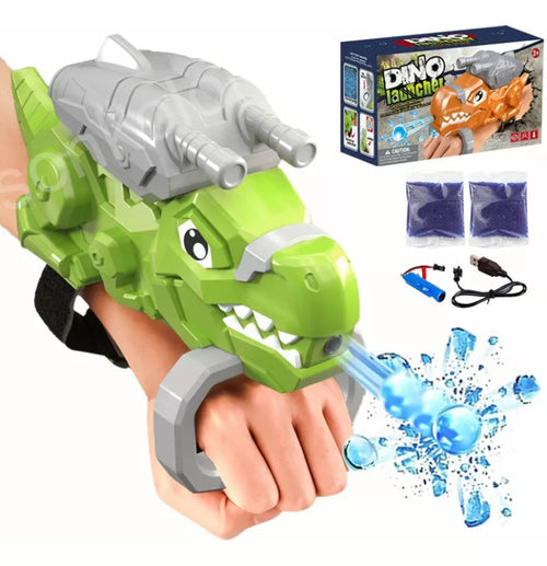 Pistola Lanzador De Bolas Hidrogel Dinosaurio Eléctrico Toys Verde