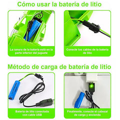 Pistola Lanzador De Bolas Hidrogel Dinosaurio Eléctrico Toys Verde - LhuaStore