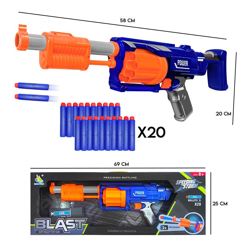 Pistola Metralleta Blast Toy Gun Lanza Dardos Juguete Niños - LhuaStore