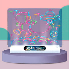 Pizarra Mágica 3d De Dibujo Luminosa + Plumones Neon Niños - LhuaStore